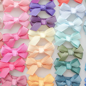 Mini Bogen Snapclips, Baby-Mädchen Haarspangen, Mädchen Haarschmuck, Kleinkind Haarspange, Fransenclip, Haarclips, Baby Haarspange, Baby Snap Clips