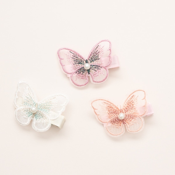 NEW** BUTTERFLY hair clips, baby girl hair clips, girl hair accessory, toddler hair clip, fringe clip, pigtail hair clips