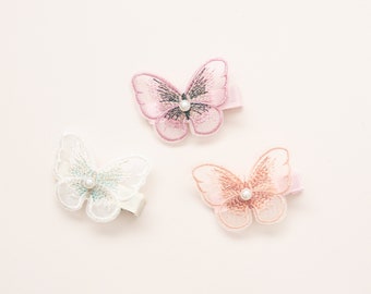 NEU ** SCHMETTERLING Haarspangen, Baby Mädchen Haarspangen, Mädchen Haarschmuck, Kleinkind Haarspange, Fransenclip, Zopf Haarspangen