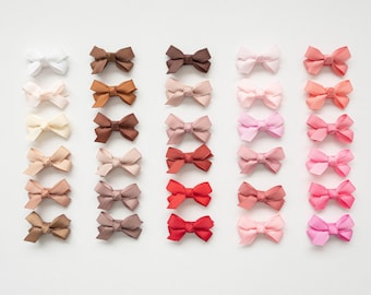 MINI bow snap clips, baby girl hair clips, girl hair accessory, toddler hair clip, fringe clip, hair clips, baby barrette