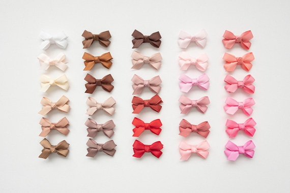 MINI bow snap clips, baby girl hair clips, girl hair accessory, toddler hair clip, fringe clip, hair clips, baby barrette