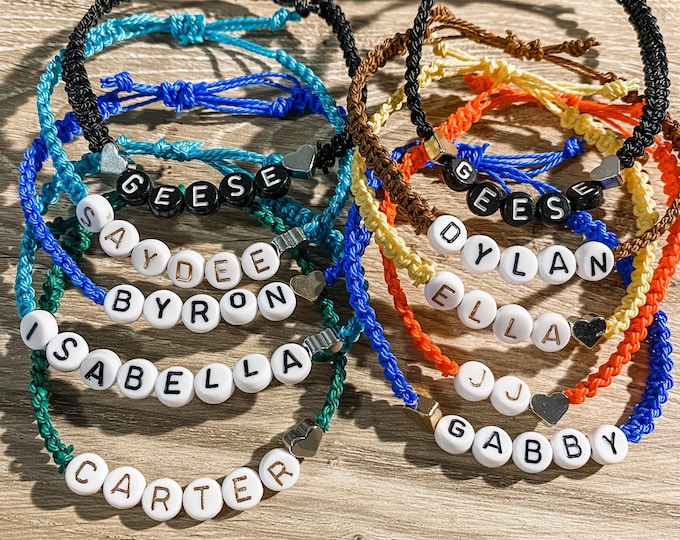 Custom Name Bracelet, Adjustable Personalized Word Jewelry