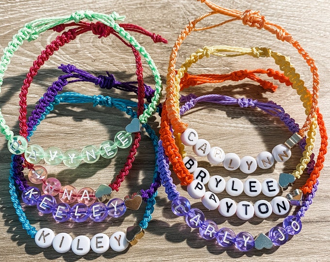 Adjustable Custom Name Bracelet, Personalized Word Jewelry