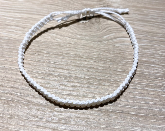 Customizable plain adjustable waxed string bracelet, choose your colors, custom made