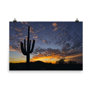 Saguaro Silhouette Sonnenuntergang/Fotografie Wandkunst/Arizona Wüste/Kaktus und Kakteen/Poster