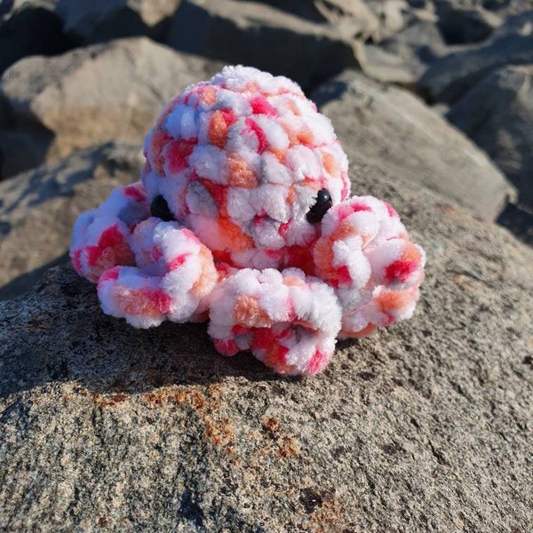 Cute Handmade Octopus - Tutti Fruitti, Crochet octopus, Stress friend, Desk Friend, Snuggly Soft, Crochet Gift