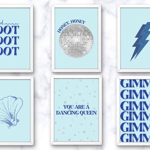 Mamma Mia Wall Art, Preppy Mamma Mia Wall Art, Mamma Mia, Downloadable Wall Prints (Set of 6), PDF