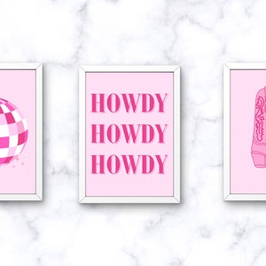 Preppy Cowgirl Wandbilder, digitaler Download