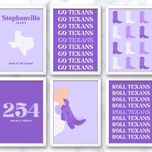 Tarleton State Wall Art, TSU Wall Art, Preppy Tarleton Dorm Decor, College Wall Art, Digital Files, PDF Prints