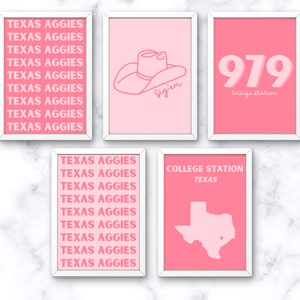 Texas A&M Wall Art, Aggies, Digital File, Preppy Dorm Decor, College Wall Art