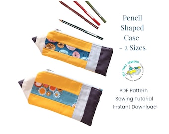 Pencil Shaped Case Pattern, Cute Pencil Case, Zipper Pencil Pouch, Teacher Pencil Pouch, PDF, Sewing Pattern