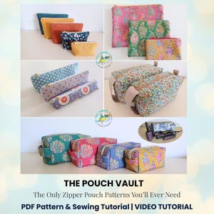 Patrón de costura fácil para bolsa con cremallera: PDF y video para principiantes