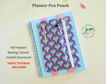 Planner Pouch Pattern, Zipper Pencil Case for Book, Journal Pen Pouch - PDF Sewing Pattern