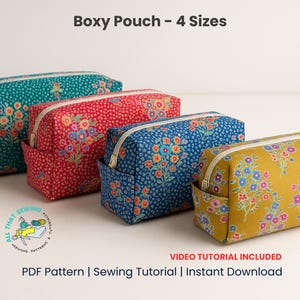 Boxy Bag Sewing Pattern for Beginner,  Boxy Pouch Bag Sewing Pattern
