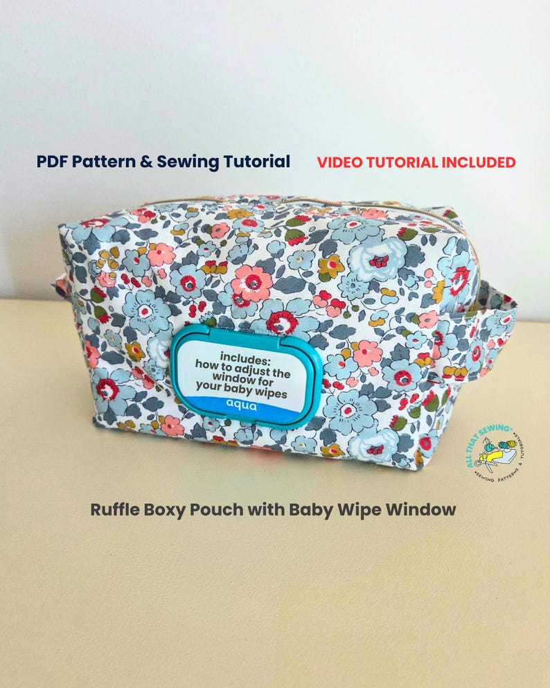 Diaper and Wipe Bag Sewing Pattern, Baby Diaper Pouch Pattern image 1
