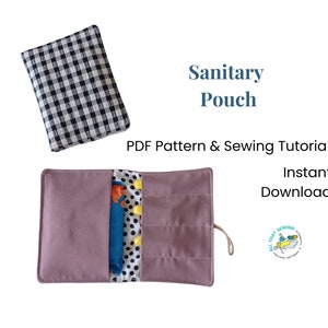 Estuche para toallas sanitarias, bolsa para guardar toallas sanitarias, bolsa para privacidad, bolsa para productos femeninos, útiles escolares para niñas, patrón de costura en PDF