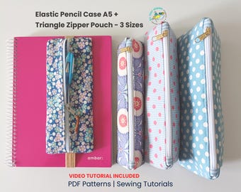 Elastic Pencil Case, Pencil Case Pattern, Planner Pen Pouch, Pencil Pouch Pattern, Pen Sleeve, PDF Sewing Pattern