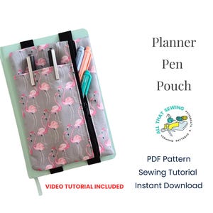 Planner Pouch Pattern, Zipper Pencil Case for Book, Journal Pen Pouch - PDF Sewing Pattern