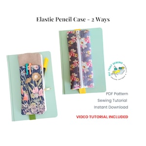 PDF Sewing Pattern Bundle, Notebook Elastic Pencil Case, Agenda Pen Case, Journal Pen Pouch, A5 Planner Pen Holder, Begginner