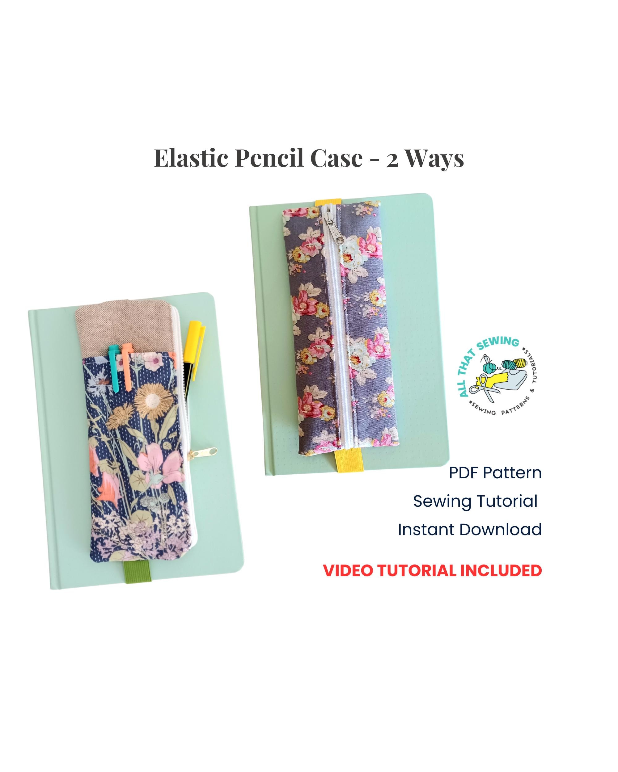 Sewing Patterns Notebook Case PDF Sewing Pattern Bundle, Notebook Elastic Pencil Case, Agenda Pen ...