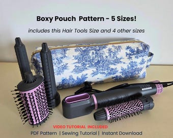 Hair Tool Pouch with Handle Sewing Pattern, Airwrap Bag for Travel Pattern