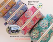 Boxy Bag Pattern for Beginner, Boxy Pouch Sewing Pattern