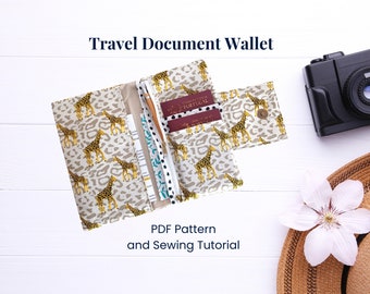 Travel Document Wallet, 2 Passport Cover Wallet, Dual Passport Holder, Passport and Ticket Holder - Sewing Pattern