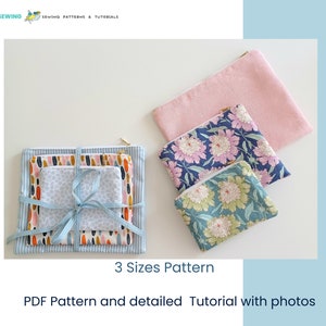 Super Easy Zipper Pouch PDF Sewing Pattern, Small Utility Pouch Sewing Tutorial, Beginner Level Pouch in 3 Sizes Tutorial image 10