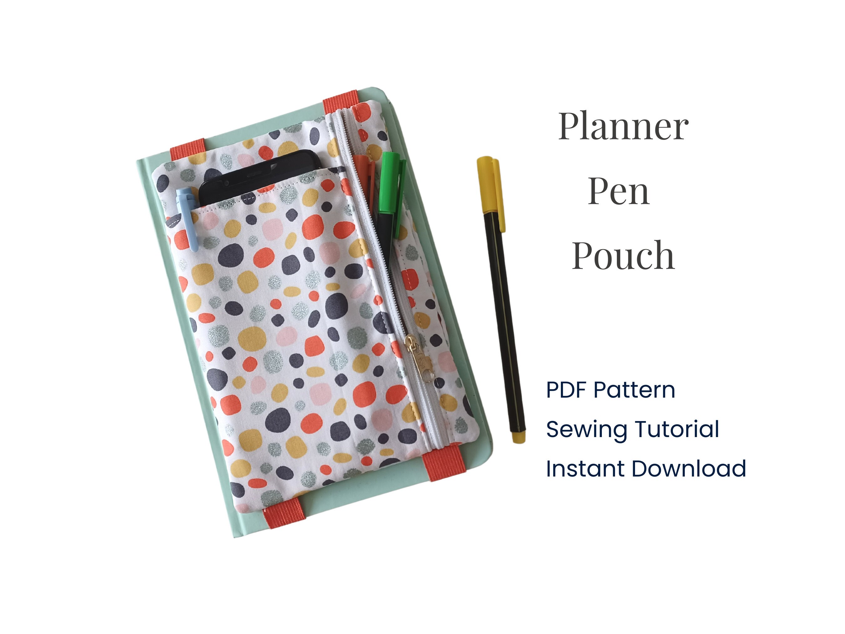 Quilted Pencil Pouch Quilted Zipper Pouch Pencil Case Planner Pouch Planner  Pencil Pouch Binder Pencil Pouch Fits Erin Condren™ 