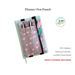 Planner Pouch Pattern, Zipper Pencil Case for Book, Journal Pen Pouch - PDF Sewing Pattern
