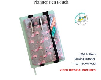 Planner Pouch Pattern, Zipper Pencil Case for Book, Journal Pen Pouch - PDF Sewing Pattern