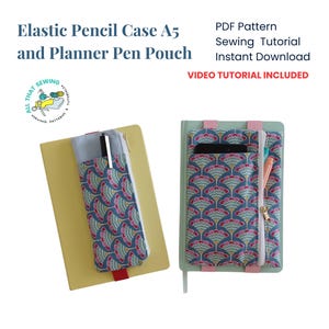 Planer Tasche Muster, elastische Federtasche, Journal Stift Tasche - PDF Schnittmuster