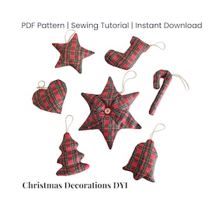 Christmas Sewing Pattern PDF - Star Tree Topper / Christmas Tree Ornaments