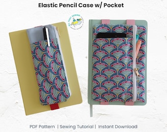 Planner Pouch Pattern, Elastic Pencil Case, Journal Pen Pouch - PDF Sewing Pattern