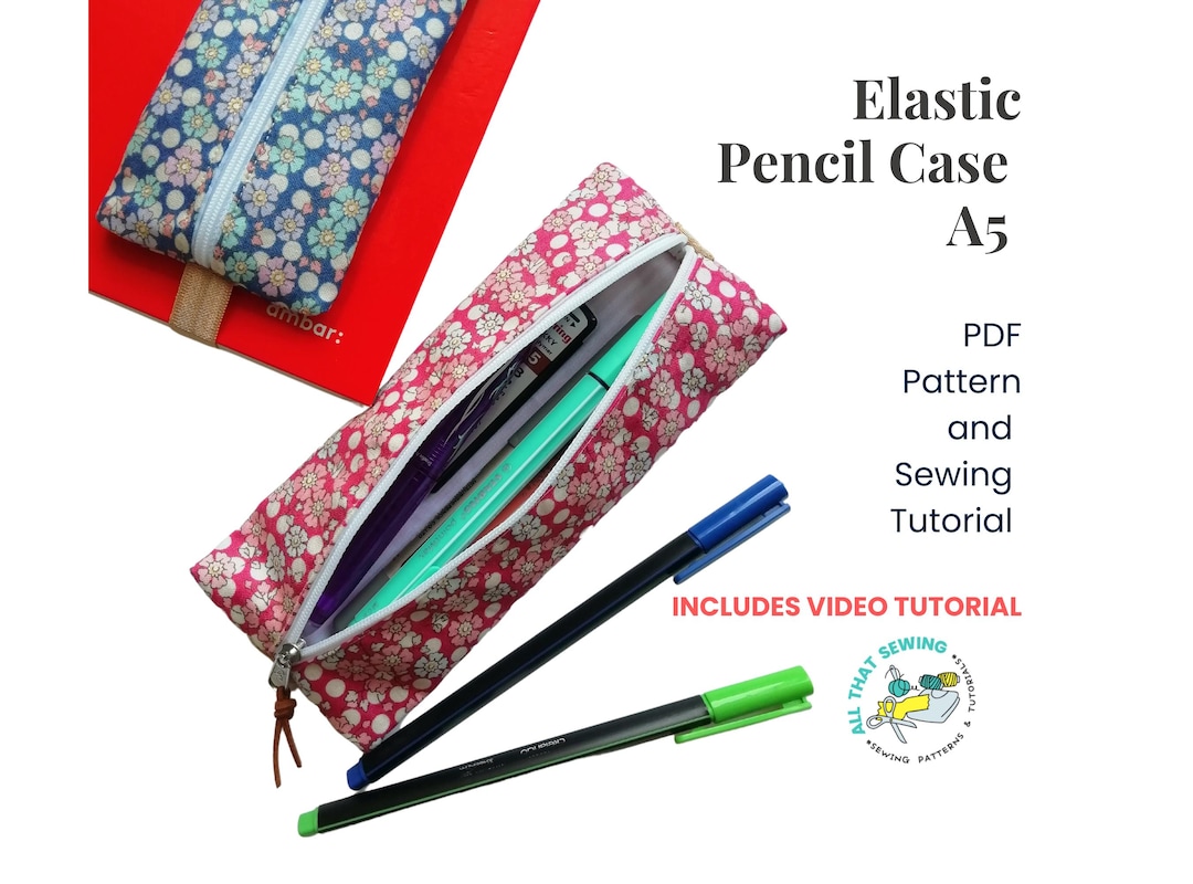 Elastic Pencil Case, Elastic Pen Pouch, Journal Pen Holder, A5