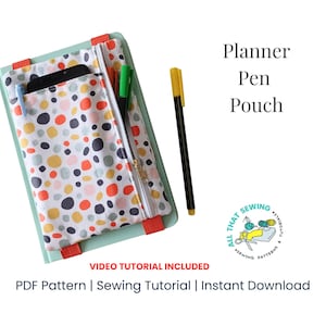 Planner Pouch Pattern, Zipper Pencil Case for Book, Journal Pen Pouch - PDF Sewing Pattern