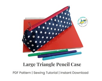 Pencil Case Pouch Pattern, Large Pen Case, Kid Pencil Pouch, PDF Sewing Pattern