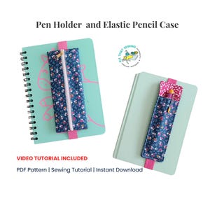 Kit de moldes para costura de porta-canetas e estojo elástico para lápis, acessórios para diário e agenda faça você mesmo, moldes de costura em PDF