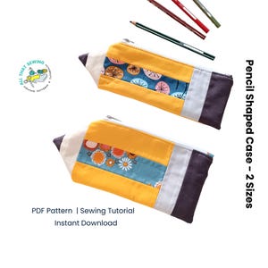 Quilted Pencil Case Sewing Pattern: Zipper Pen Pouch (PDF Pattern)