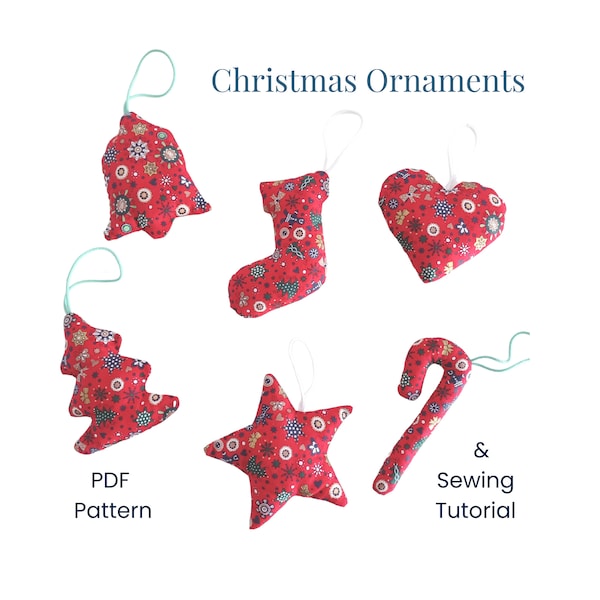 Christmas Decorations DIY - Set of Christmas Ornaments - PDF Sewing Pattern