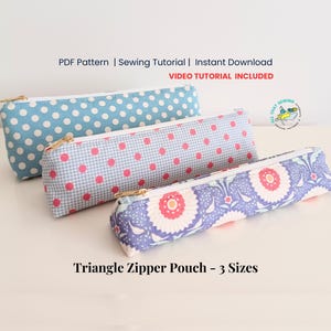 Pencil Case Pattern, Pencil Pouch, Zipper Pouch Pattern, Pencil Case PDF, Pen Pouch Set 3 Sizes, Sewing Pattern, Stationary Storage