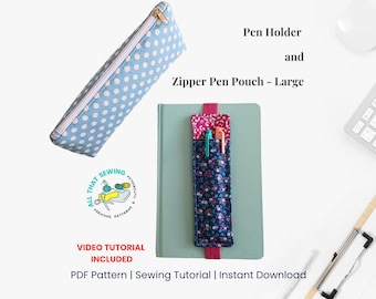 Patrón de costura para portabolígrafos y estuche: Tutorial fácil para principiantes (Descarga PDF)