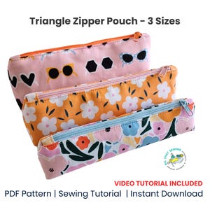 Pencil Case Pattern, Pencil Pouch, Zipper Pouch Pattern, Pencil Case PDF, Pen Pouch Set 3 Sizes, Sewing Pattern, Stationary Storage