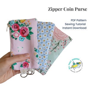 Patrón de costura de monedero, billetera de pulsera, PDF - Patrón para principiantes
