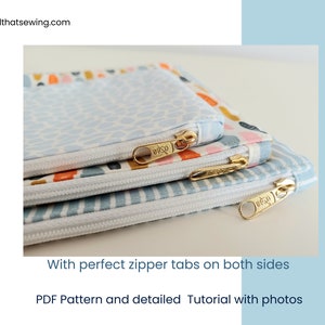 Super Easy Zipper Pouch PDF Sewing Pattern, Small Utility Pouch Sewing Tutorial, Beginner Level Pouch in 3 Sizes Tutorial image 7
