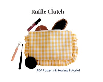 Clutch Pattern PDF, Wristlet Clutch Purse, Makeup Bag Sewing
