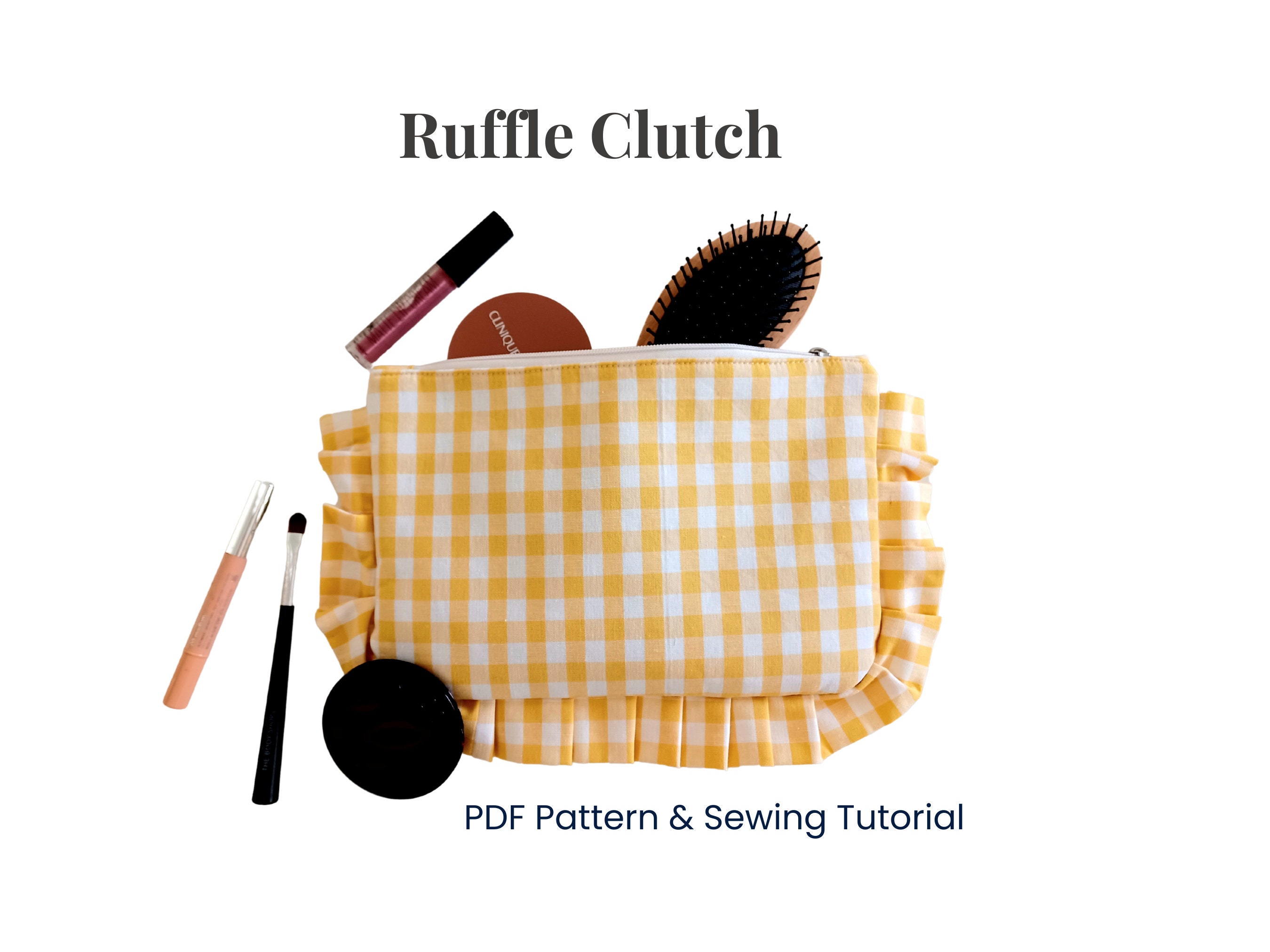Ruffle clutch bag hotsell