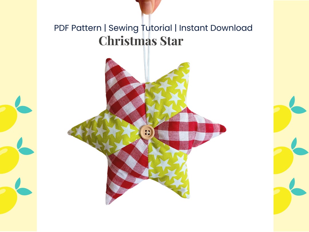Christmas Star Pattern / Tree Topper - Christmas Decoration, PDF Sewing ...