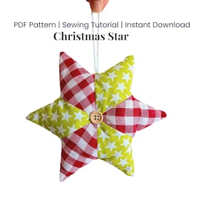 Christmas Star Pattern / Tree Topper - Christmas Decoration, PDF Sewing Pattern
