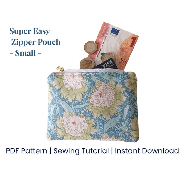 Zipper Coin Purse Pattern / Coin Pouch Pattern - Easy Sewing Patterns for Beginners